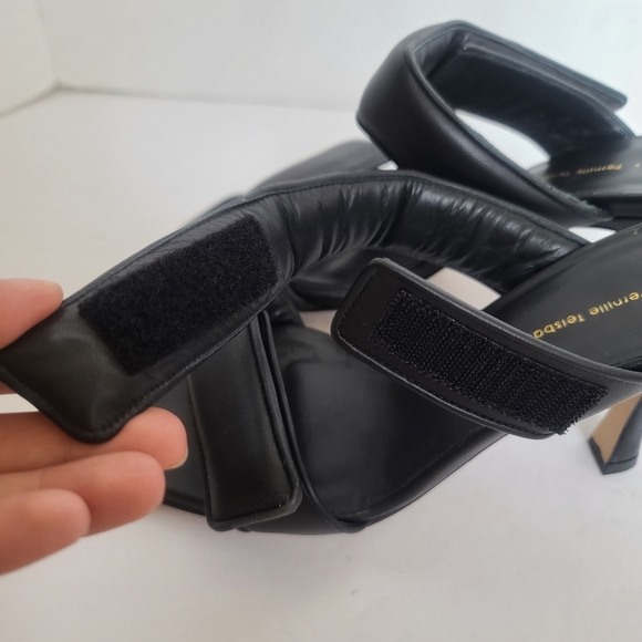 Gia Borghini x Pernille | Teisbaek Two Strap Sandals in Antracite Black Size 10 - Picture 10 of 14